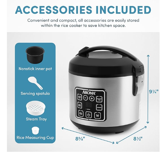 Aroma Housewares Rice Cooker and Food Steamer